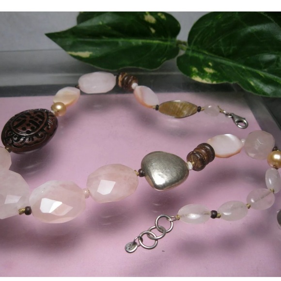 Silpada Sterling Silver Pink Rose Quartz Necklace.